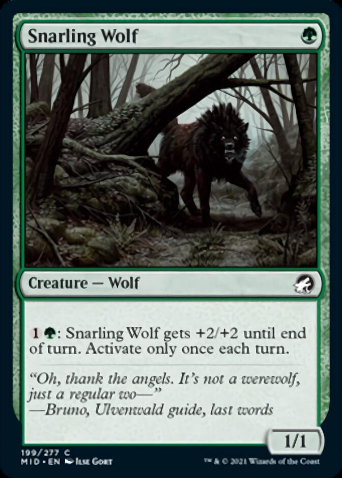 Snarling Wolf [Innistrad: Midnight Hunt] | Devastation Store