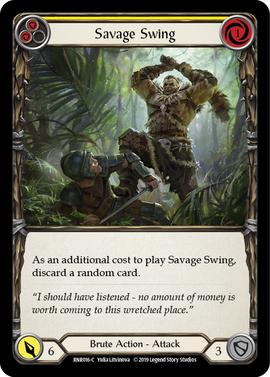 Savage Swing (Yellow) [RNR016-C] (Rhinar Hero Deck)  1st Edition Normal | Devastation Store