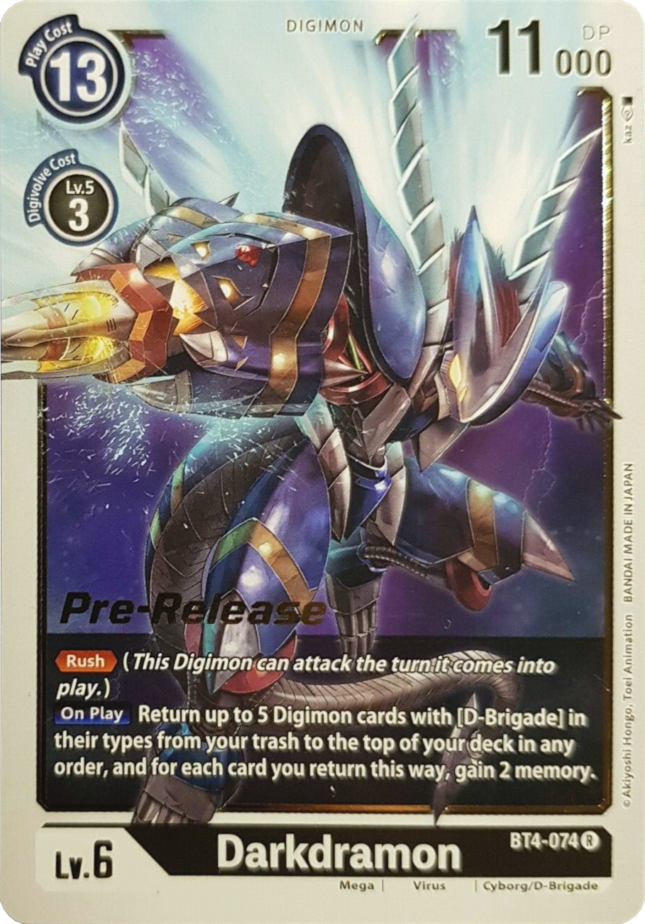 Darkdramon [BT4-074] [Great Legend Pre-Release Promos] | Devastation Store