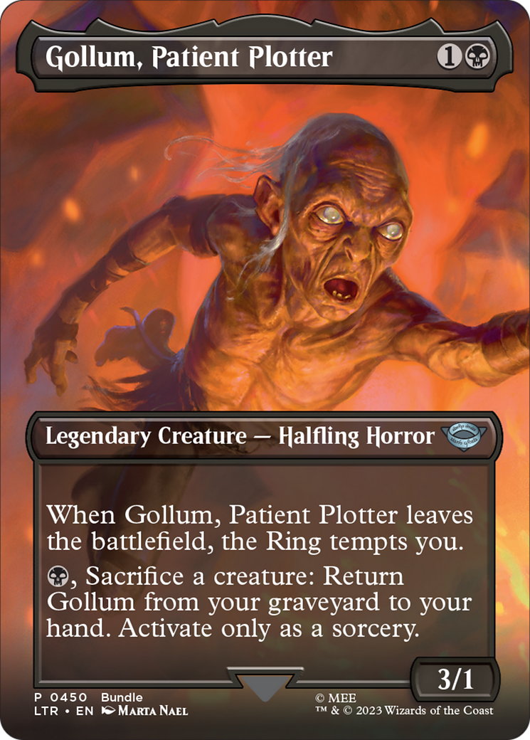 Gollum, Patient Plotter (Borderless Alternate Art) [The Lord of the Rings: Tales of Middle-Earth] | Devastation Store