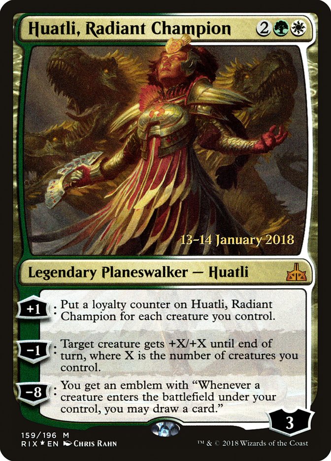 Huatli, Radiant Champion [Rivals of Ixalan Prerelease Promos] | Devastation Store