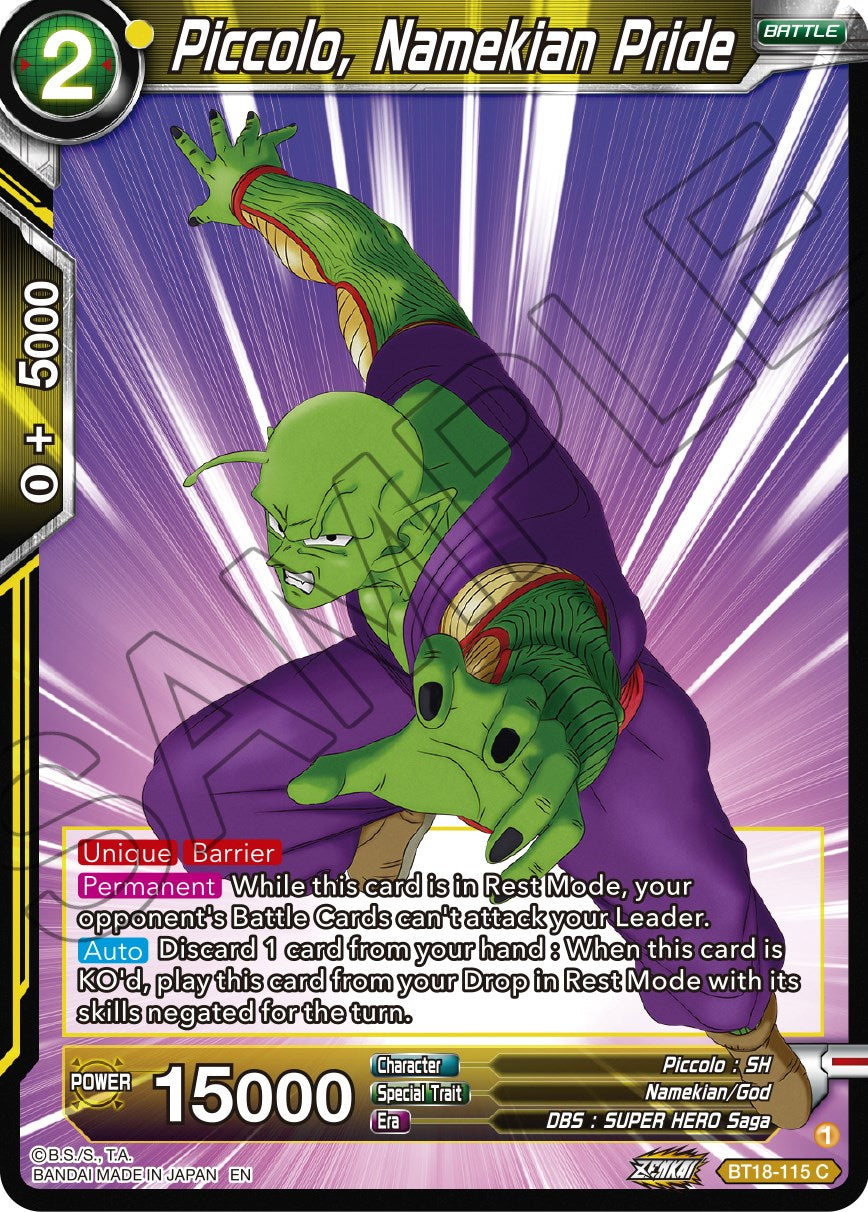 Piccolo, Namekian Pride (BT18-115) [Dawn of the Z-Legends] | Devastation Store