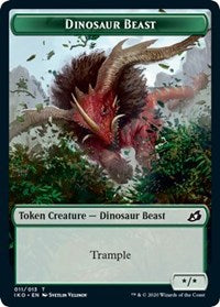Dinosaur Beast // Human Soldier (004) Double-sided Token [Ikoria: Lair of Behemoths Tokens] | Devastation Store