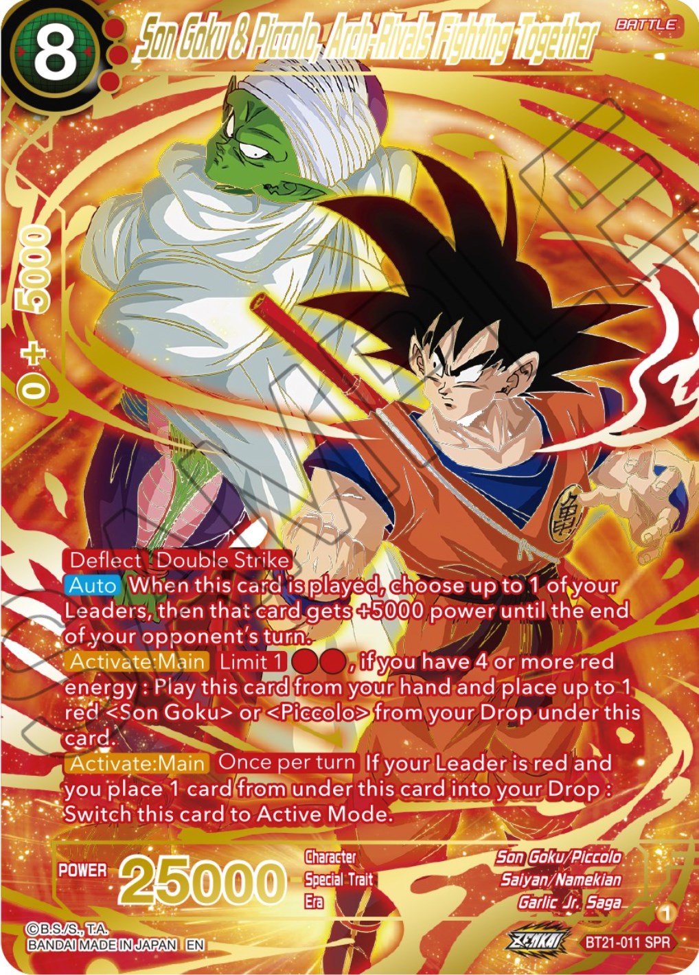 Son Goku & Piccolo, Arch-Rivals Fighting Together (SPR) (BT21-011) [Wild Resurgence] | Devastation Store
