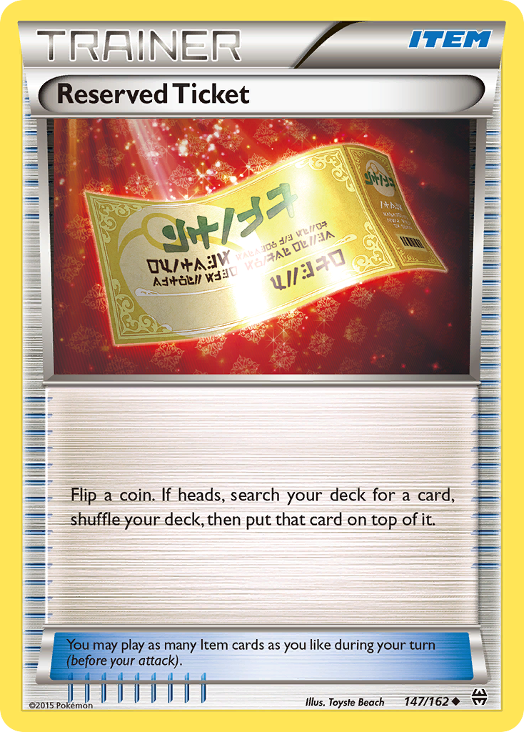 Reserved Ticket (147/162) [XY: BREAKthrough] | Devastation Store