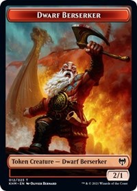 Dwarf Berserker // Icy Manalith Double-sided Token [Kaldheim Tokens] | Devastation Store