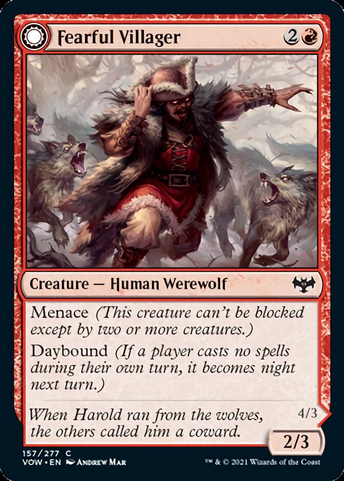 Fearful Villager // Fearsome Werewolf [Innistrad: Crimson Vow] | Devastation Store