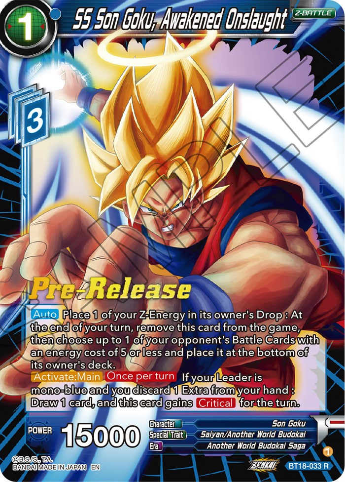 SS Son Goku, Awakened Onslaught (BT18-033) [Dawn of the Z-Legends Prerelease Promos] | Devastation Store
