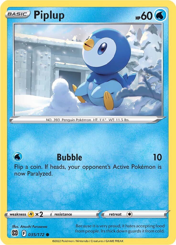 Piplup (035/172) [Sword & Shield: Brilliant Stars] | Devastation Store