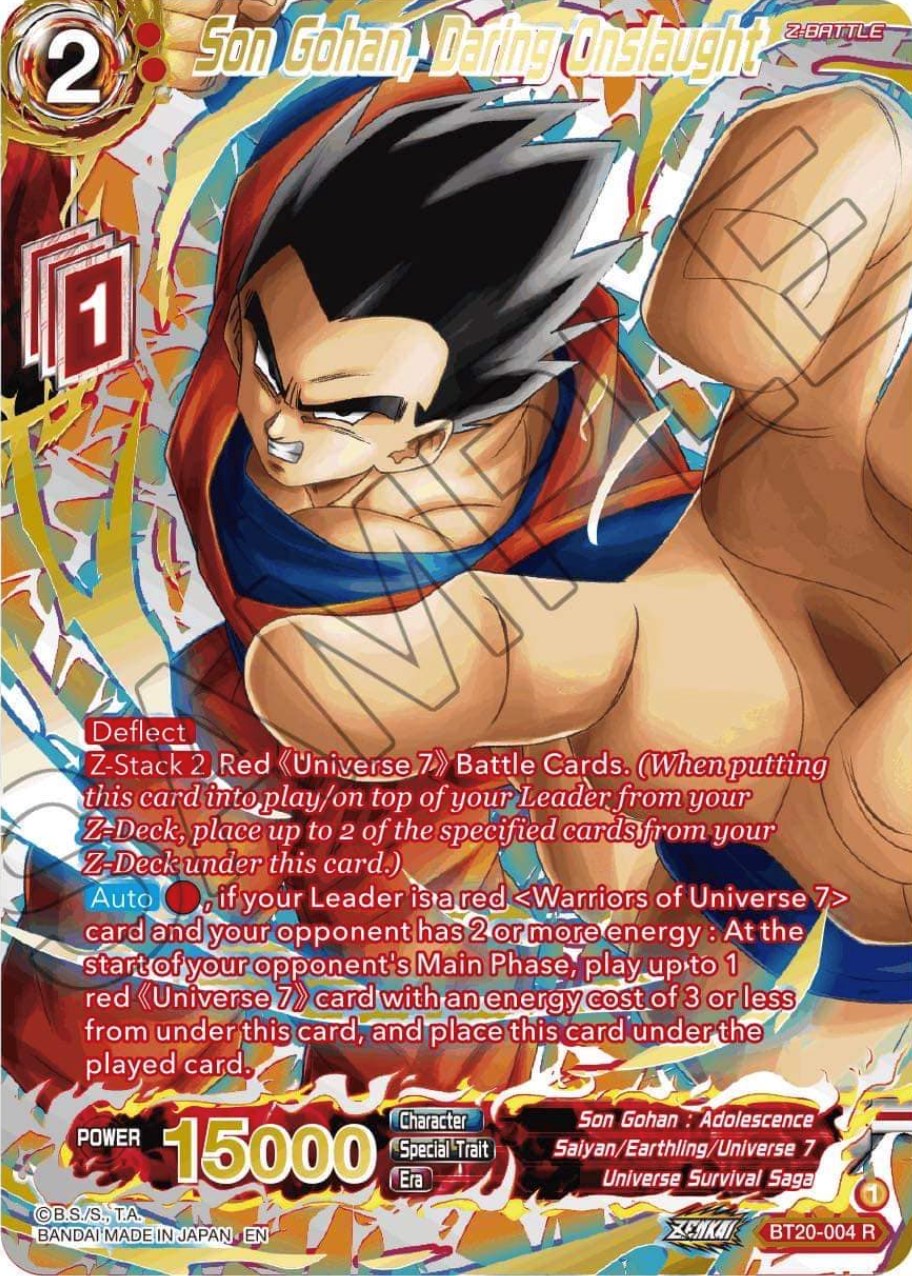 Son Gohan, Daring Onslaught (Gold-Stamped) (BT20-004) [Power Absorbed] | Devastation Store
