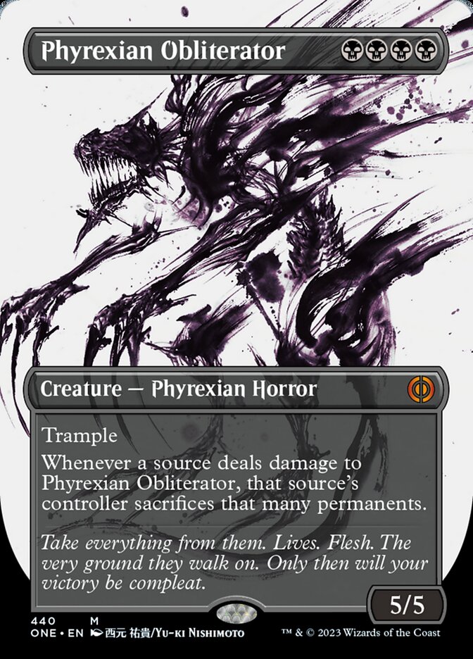 Phyrexian Obliterator (Borderless Ichor Step-and-Compleat Foil) [Phyrexia: All Will Be One] | Devastation Store