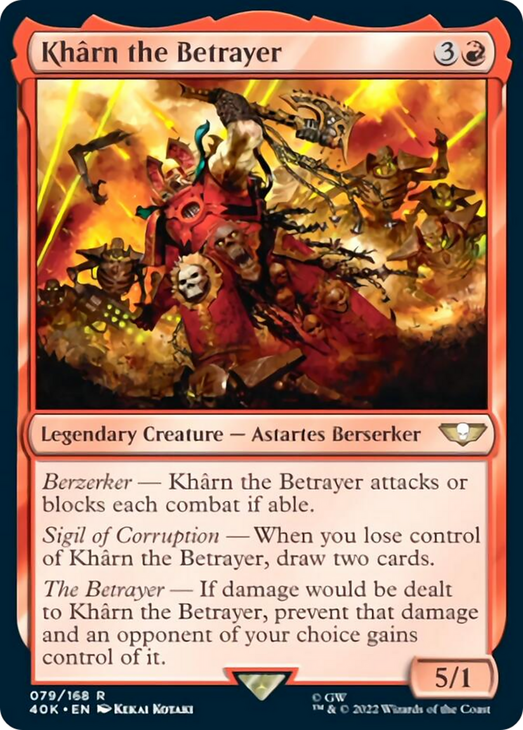 Kharn the Betrayer (Surge Foil) [Universes Beyond: Warhammer 40,000] | Devastation Store