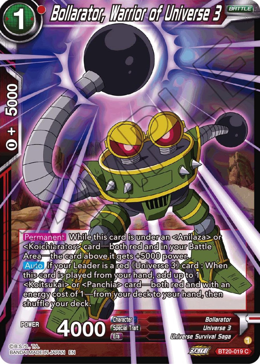 Bollarator, Warrior of Universe 3 (BT20-019) [Power Absorbed] | Devastation Store