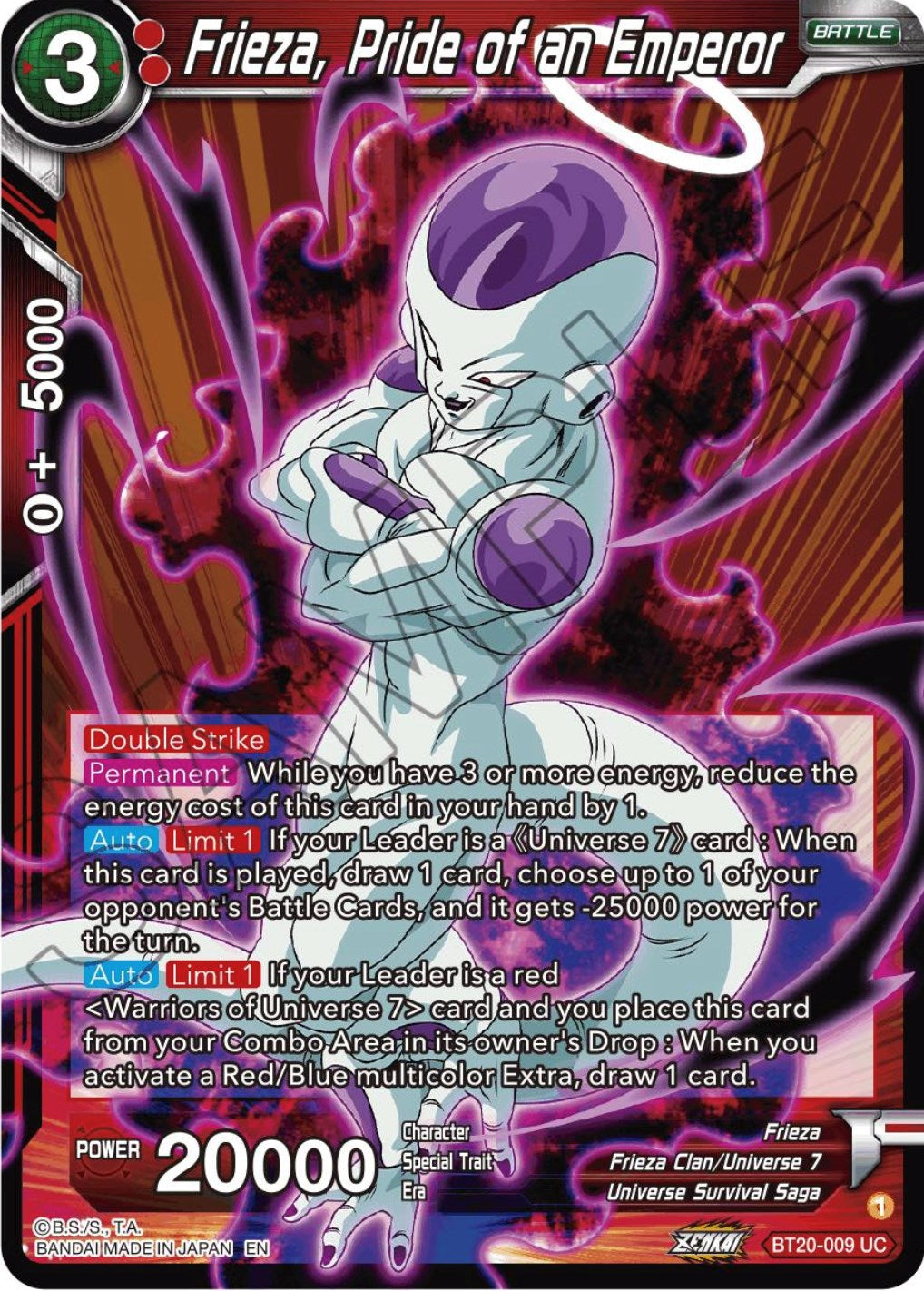 Frieza, Pride of an Emperor (BT20-009) [Power Absorbed] | Devastation Store