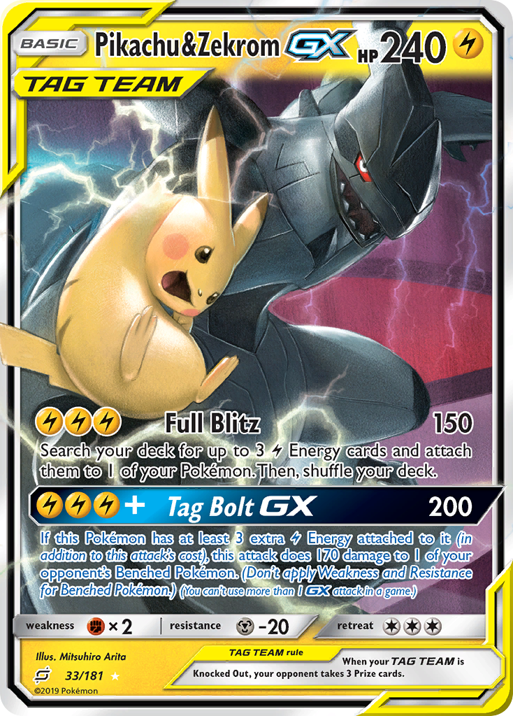 Pikachu & Zekrom GX (33/181) [Sun & Moon: Team Up] | Devastation Store