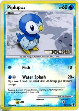 Piplup (93/130) [Burger King Promos: 2008 Collection] | Devastation Store