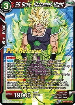 SS Broly, Unchained Might (BT13-025) [Supreme Rivalry Prerelease Promos] | Devastation Store