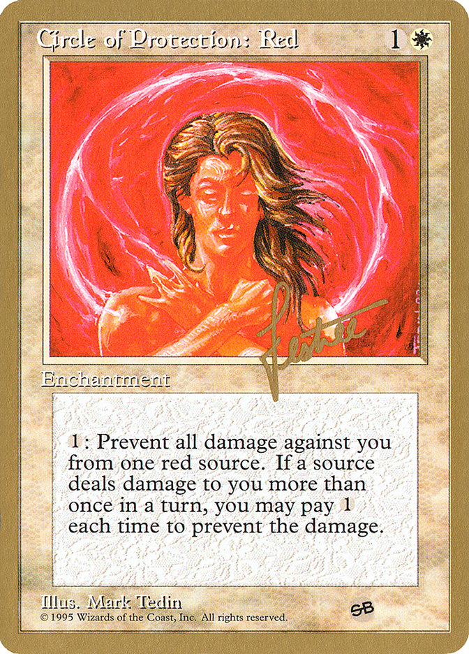 Circle of Protection: Red (Bertrand Lestree) (SB) (4ED) [Pro Tour Collector Set] | Devastation Store