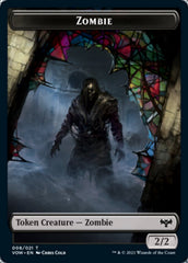 Zombie (008) // Human Soldier Double-sided Token [Innistrad: Crimson Vow Tokens] | Devastation Store