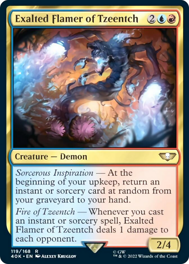 Exalted Flamer of Tzeentch (Surge Foil) [Universes Beyond: Warhammer 40,000] | Devastation Store