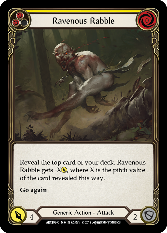 Ravenous Rabble (Yellow) [ARC192-C] 1st Edition Rainbow Foil - Devastation Store | Devastation Store