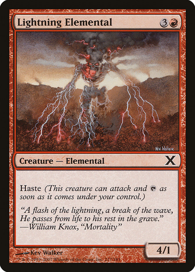 Lightning Elemental [Tenth Edition] | Devastation Store
