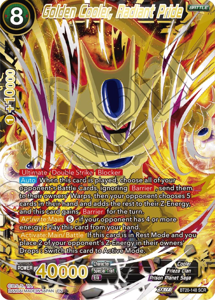 Golden Cooler, Radiant Pride (Alternate Art) (BT20-148) [Power Absorbed] | Devastation Store