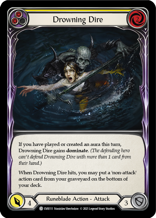Drowning Dire (Yellow) [EVR111] (Everfest)  1st Edition Rainbow Foil | Devastation Store