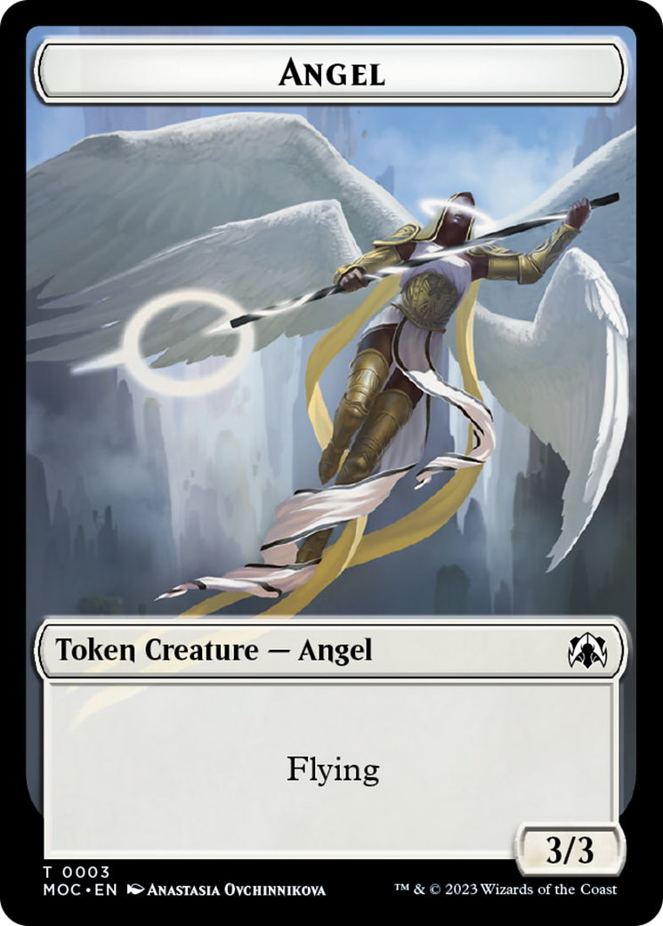 Angel (3) // Demon Double-Sided Token [March of the Machine Commander Tokens] | Devastation Store