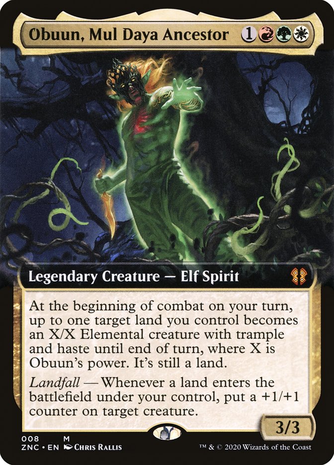 Obuun, Mul Daya Ancestor (Extended Art) [Zendikar Rising Commander] | Devastation Store