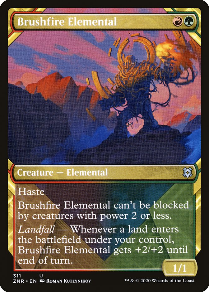 Brushfire Elemental (Showcase) [Zendikar Rising] | Devastation Store