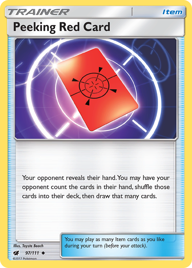 Peeking Red Card (97/111) [Sun & Moon: Crimson Invasion] | Devastation Store