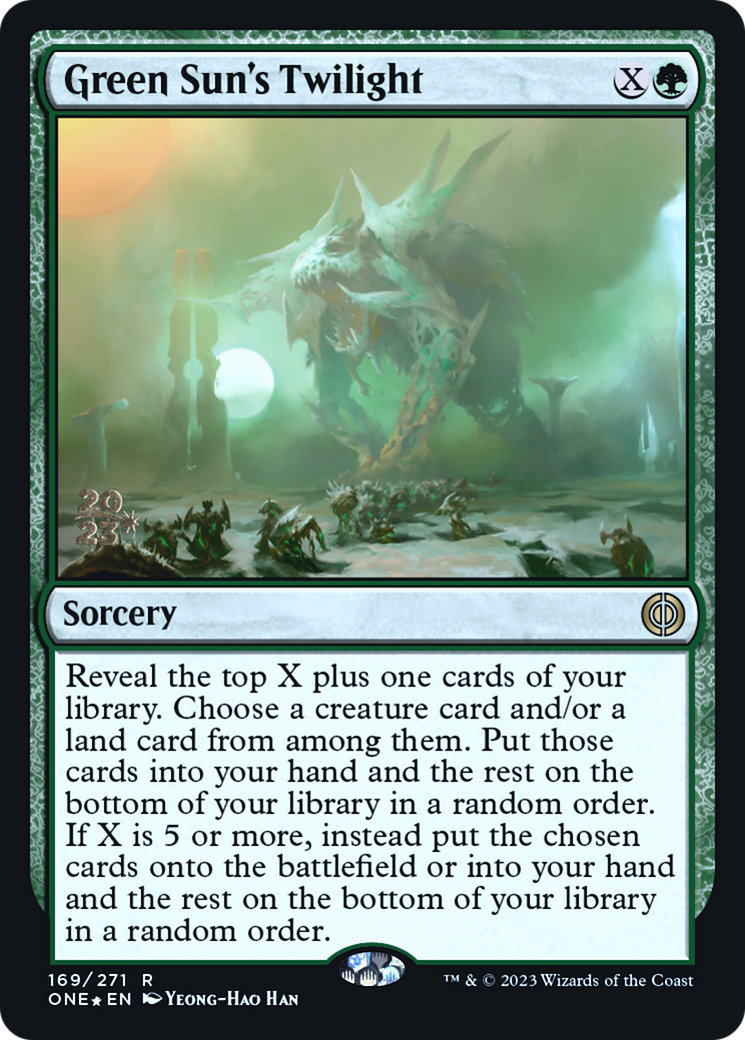 Green Sun's Twilight [Phyrexia: All Will Be One Prerelease Promos] | Devastation Store