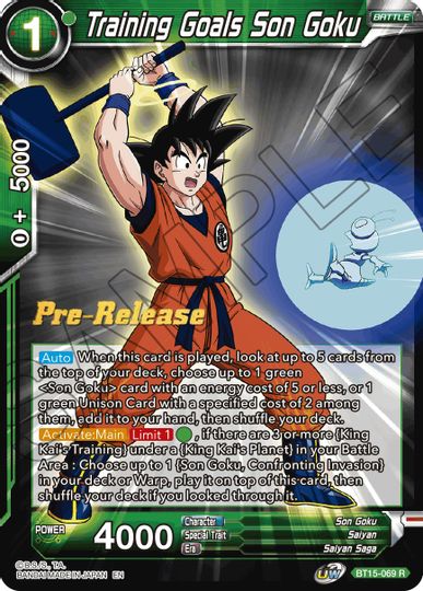 Training Goals Son Goku (BT15-069) [Saiyan Showdown Prerelease Promos] | Devastation Store