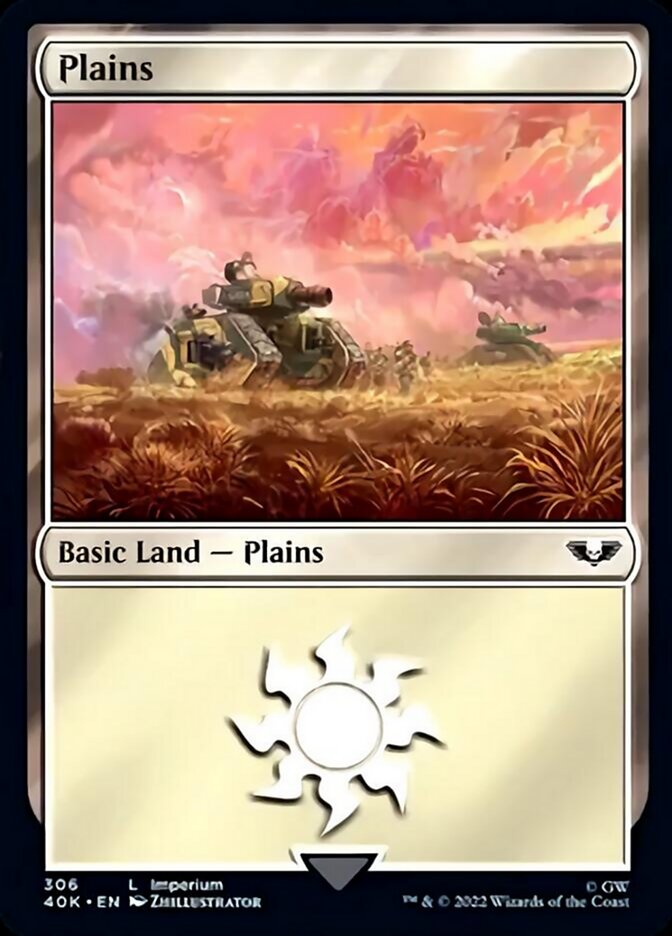 Plains (306) (Surge Foil) [Universes Beyond: Warhammer 40,000] | Devastation Store