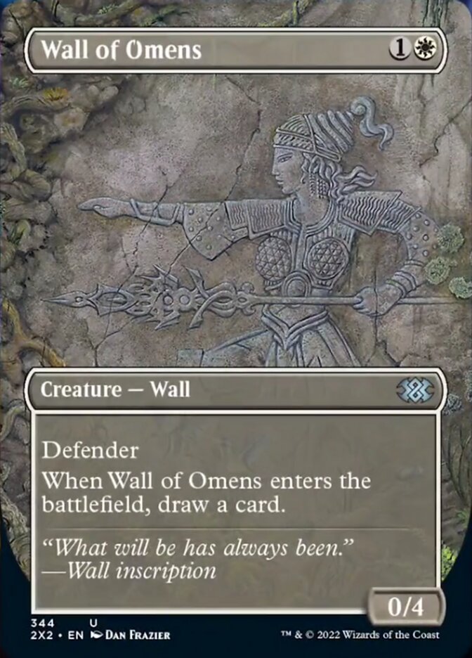 Wall of Omens (Borderless Alternate Art) [Double Masters 2022] | Devastation Store