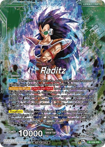 Raditz // Raditz, Brotherly Revival (Gold Stamped) (P-338) [Saiyan Showdown Prerelease Promos] | Devastation Store