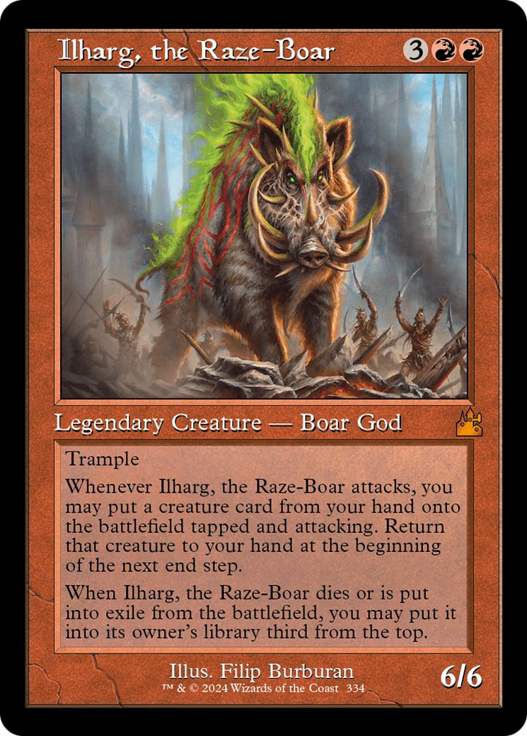 Ilharg, the Raze-Boar (Retro Frame) [Ravnica Remastered] | Devastation Store
