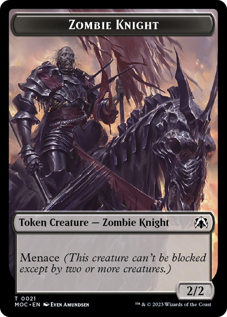 Zombie Knight // Human (6) Double-Sided Token [March of the Machine Commander Tokens] | Devastation Store