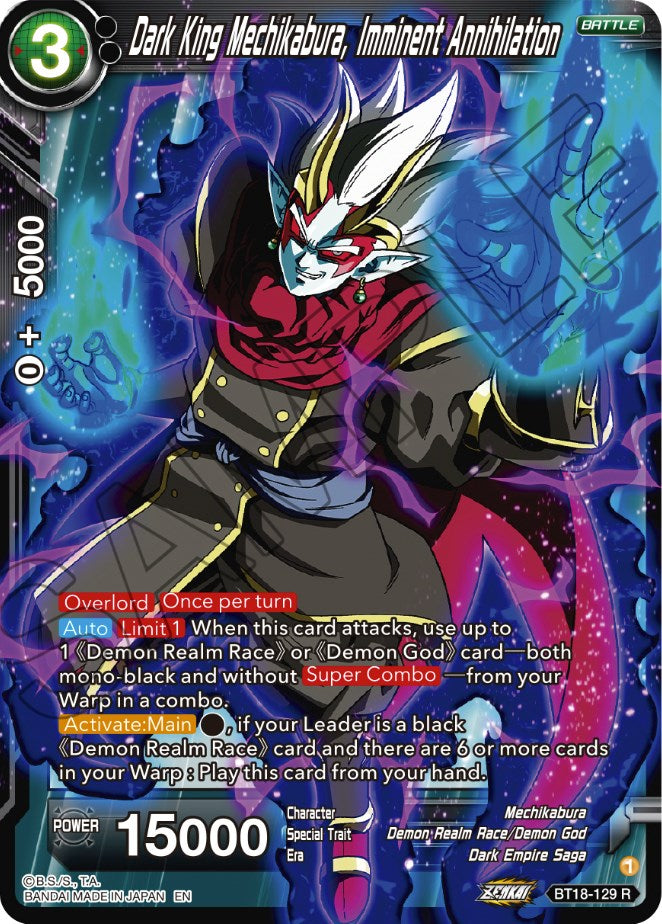 Dark King Mechikabura, Imminent Annihilation (BT18-129) [Dawn of the Z-Legends] | Devastation Store