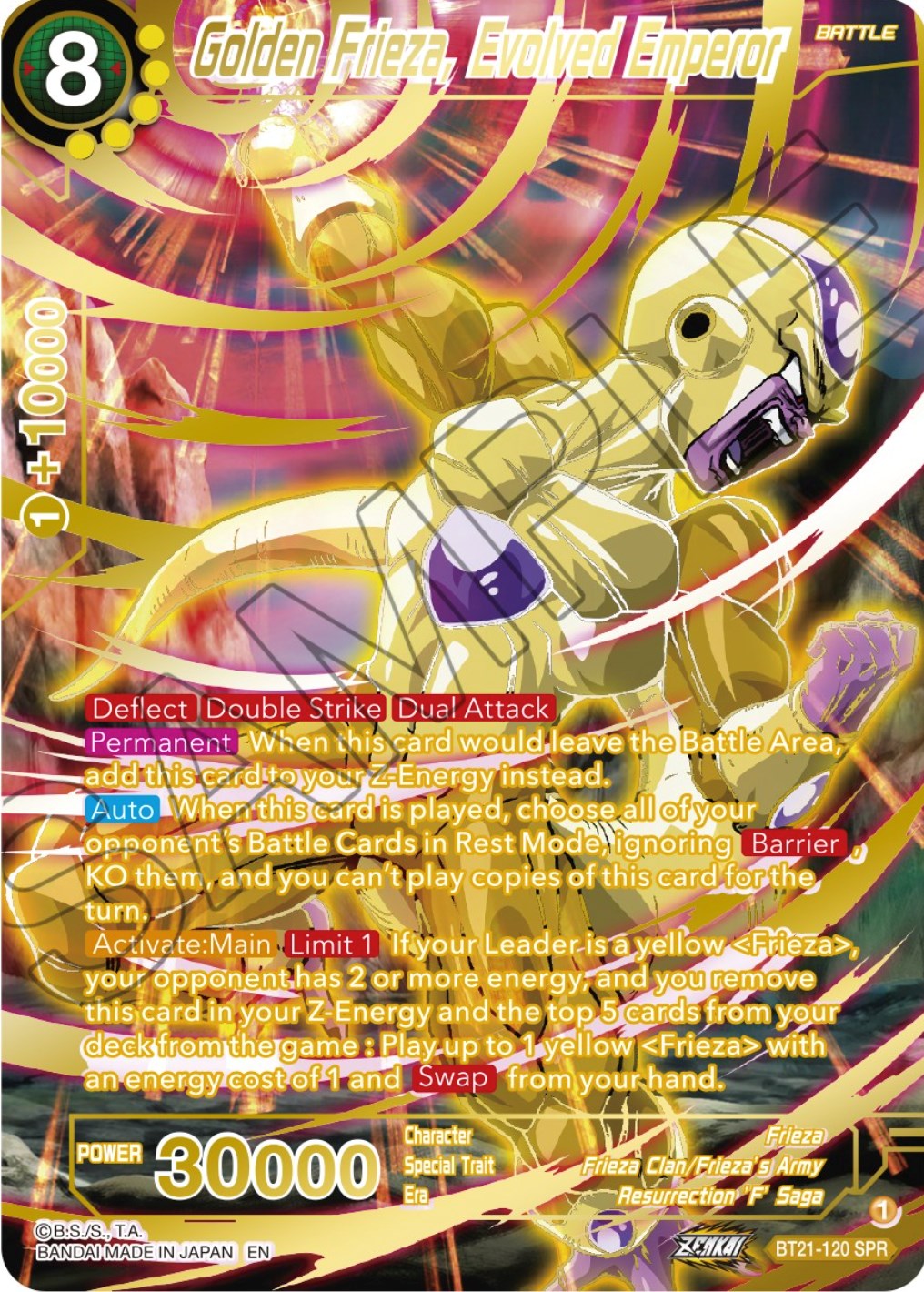 Golden Frieza, Evolved Emperor (SPR) (BT21-120) [Wild Resurgence] | Devastation Store