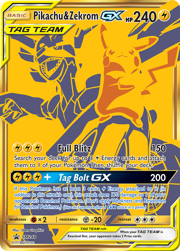 Pikachu & Zekrom GX (SM248) (Jumbo Card) [Sun & Moon: Black Star Promos] | Devastation Store