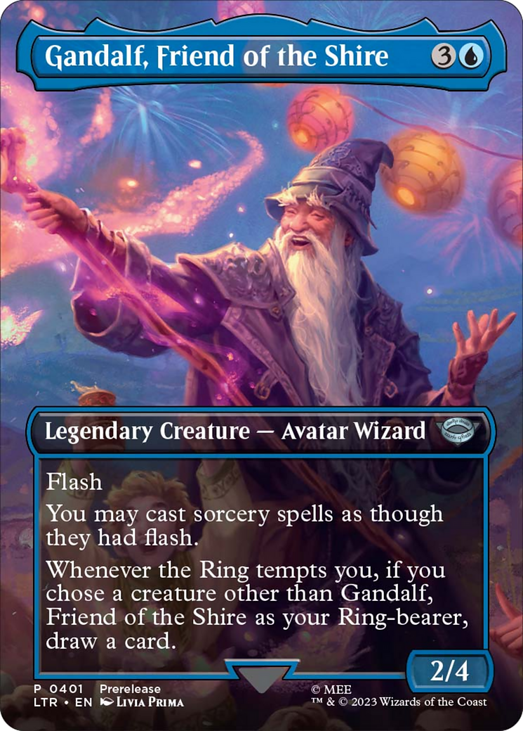 Gandalf, Friend of the Shire (Borderless Alternate Art) [The Lord of the Rings: Tales of Middle-Earth] | Devastation Store