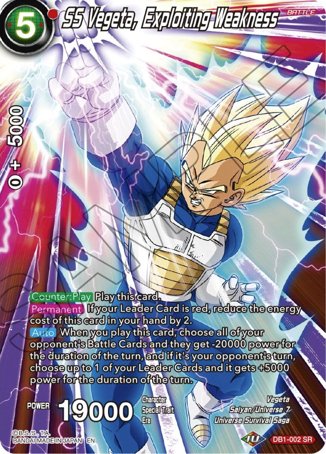 SS Vegeta, Exploiting Weakness (DB1-002) [Theme Selection: History of Vegeta] | Devastation Store