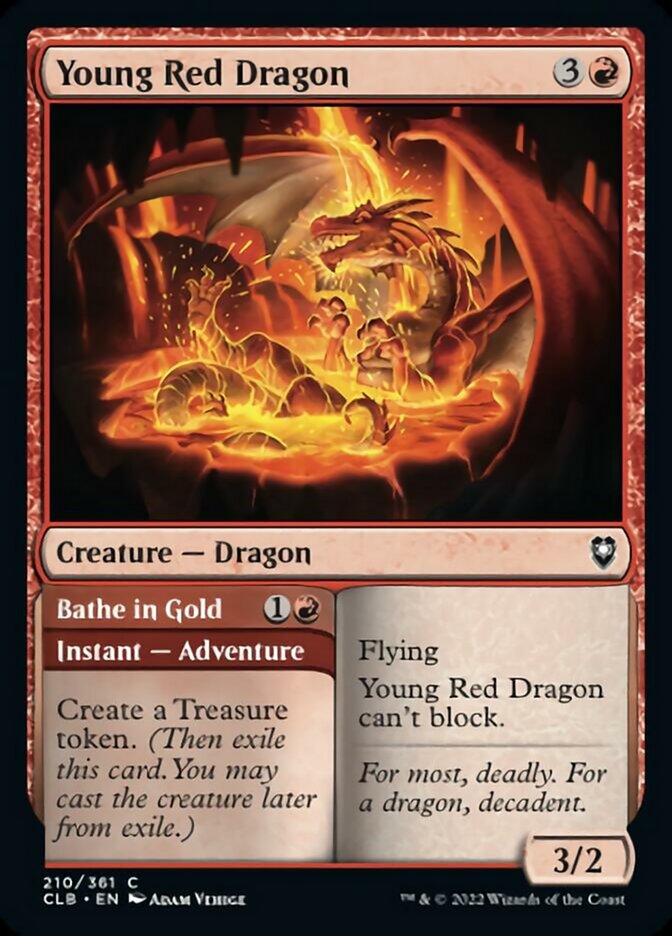 Young Red Dragon // Bathe in Gold [Commander Legends: Battle for Baldur's Gate] | Devastation Store
