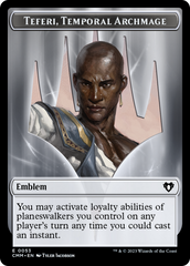 Clue // Emblem - Teferi, Temporal Archmage Double-Sided Token [Commander Masters Tokens] | Devastation Store