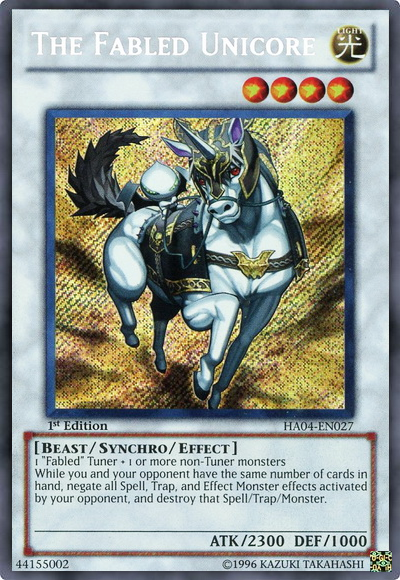 The Fabled Unicore [HA04-EN027] Secret Rare | Devastation Store