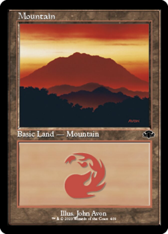 Mountain (409) (Retro) [Dominaria Remastered] | Devastation Store