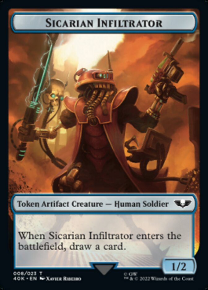Soldier (003) // Sicarian Infiltrator Double-sided Token (Surge Foil) [Universes Beyond: Warhammer 40,000 Tokens] | Devastation Store