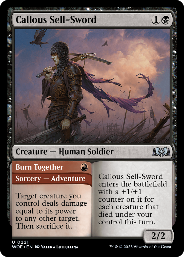 Callous Sell-Sword // Burn Together [Wilds of Eldraine] | Devastation Store